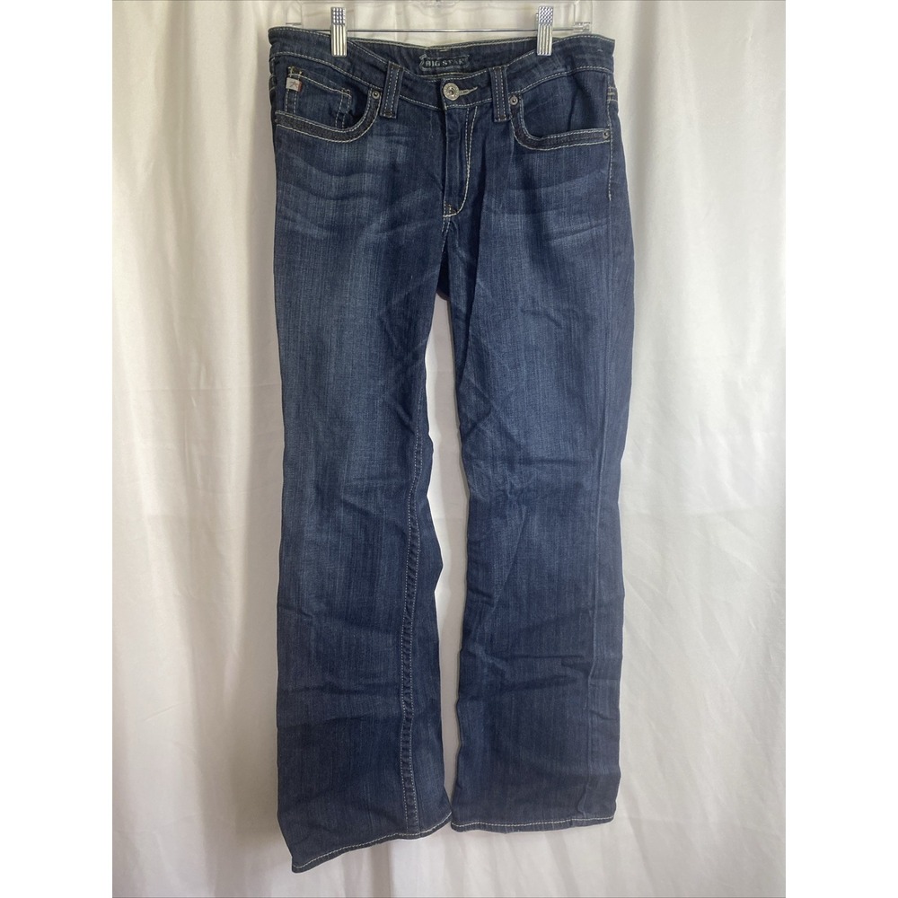 Big Star Bootcut Jeans Womens 27 Dark Wash Excellent Embroidered Flap‎ Pocket